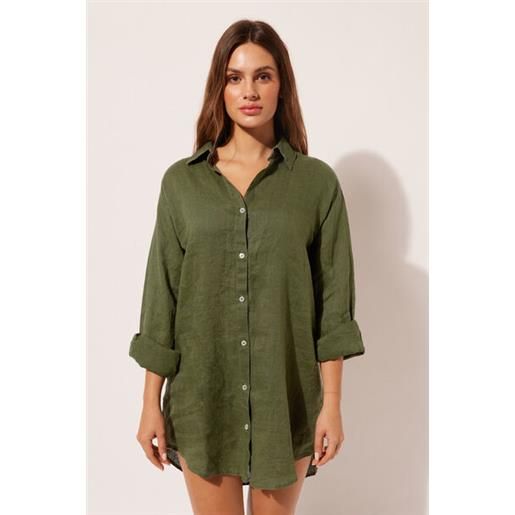 Calzedonia abito camicia in lino verde
