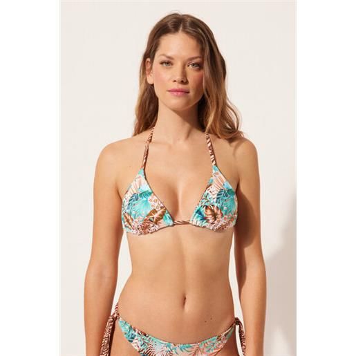 Calzedonia triangolo double face costume wild foliage verde