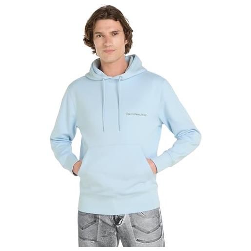 Calvin Klein Jeans institutional hoodie j30j324620 felpe con cappuccio, blu (keepsake blue), l uomo