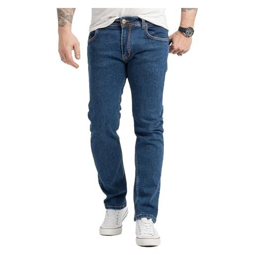 Rock creek jeans da uomo, vestibilità normale, elasticizzati, m81, blu-rc-2418, 36w x 36l