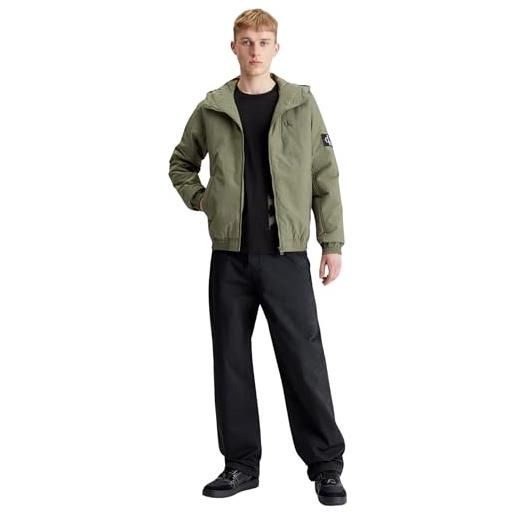 Calvin Klein Jeans hooded padded harrington j30j324698 giacche imbottite, verde (dusty olive), l uomo