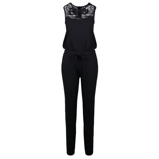 Urban Classics einteiler ladies lace block jumpsuit tuta intera, nero (black 00007), x-large donna