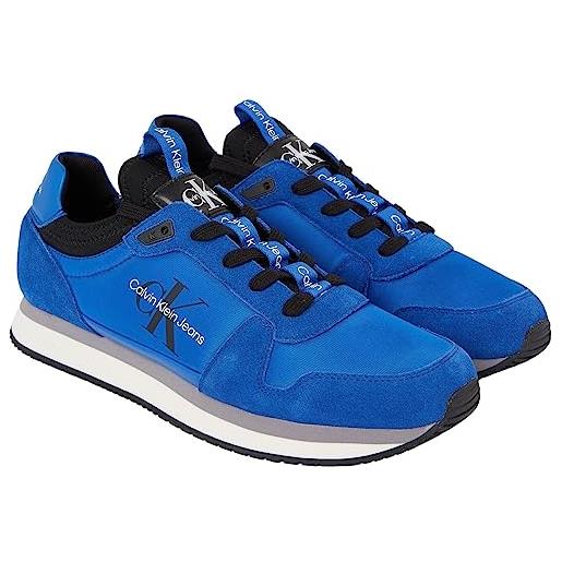 Calvin Klein Jeans runner sock laceup ny-lth ym0ym00553, sneaker da corsa uomo, blu (lapis blue/black), 44 eu
