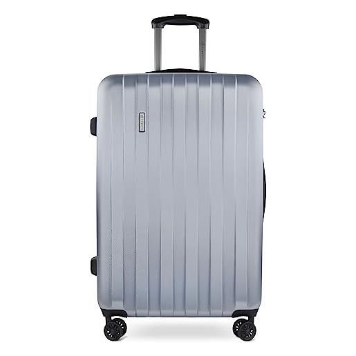 bugatti lima valigia rigida 77,5 x 52 x 31,5 cm - valigia da viaggio a 4 ruote, argento
