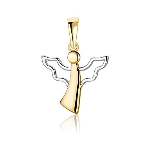PRINS JEWELS 14 carati 585 mini ciondolo a forma di angelo bicolore oro protezione - ps-0012, oro