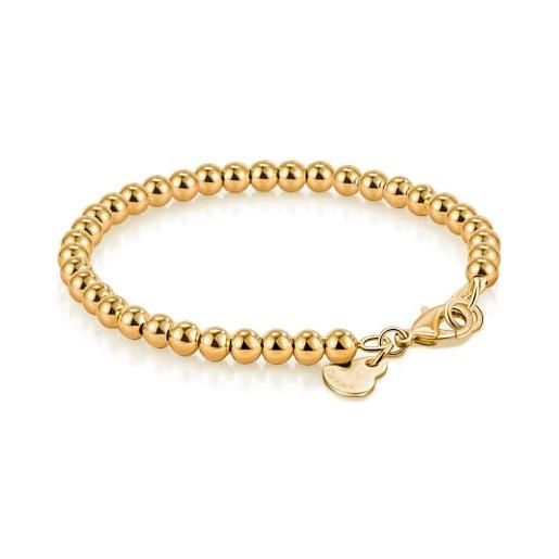 Dankadi bracciale di perle da donna in argento 925 largo 4 mm, 6 mm, senza e con ciondolo a cuore, lungo 13 - 21 cm, oro rosa, regalo per festa mamma e figlia uomo, 19cm, argento