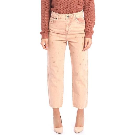 TWINSET ACTITUDE jeans TWINSET ACTITUDE con pietre barrel fit, colore sabbia