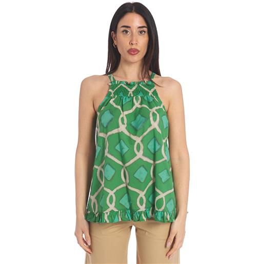 TWINSET ACTITUDE top TWINSET ACTITUDE a fantasia verde, colore verde