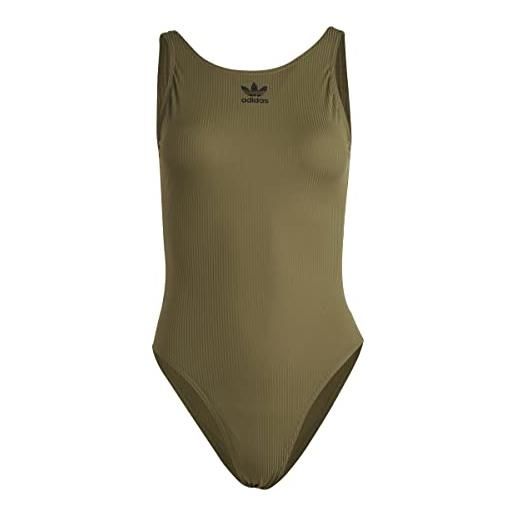 Adidas ic2249 adicol rib suit costume da nuoto focus olive/black 42