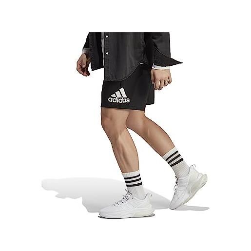 adidas essentials logo shorts, pantaloncini uomo, black/white, xl