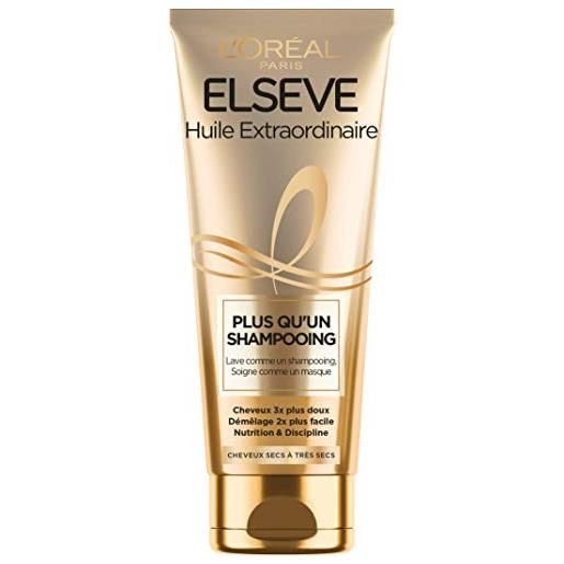 L'Oréal Paris elseve plus qu'un shampoo - lavaggio e cura dei capelli secchi e danneggiati - olio straordinario - 200 ml