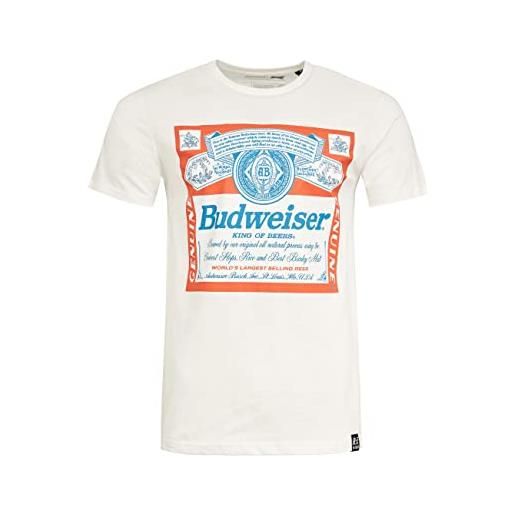 Recovered budweiser heritage ecru slub t-shirt, multicolour, xxl uomo