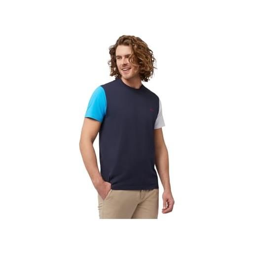 Harmont & Blaine t-shirt manica corta color block irl210021223 blu scuro blu