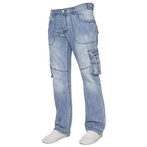 Ze ENZO - jeans - gamba larga - uomo light blue w38 / l34