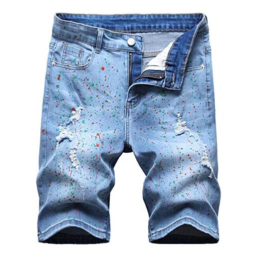 Masrin jeans da uomo, estivi, casual, jeans con elastico in vita, coulisse e tasche, plus size pantaloni cargo