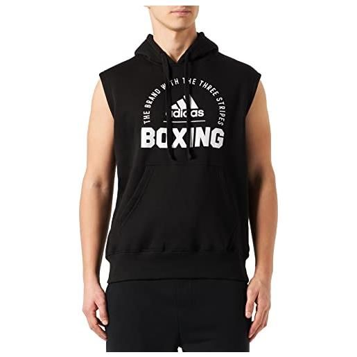 Adidas community 21 sleeveless hoody boxing maglia lunga, blackwhite, s unisex-adulto