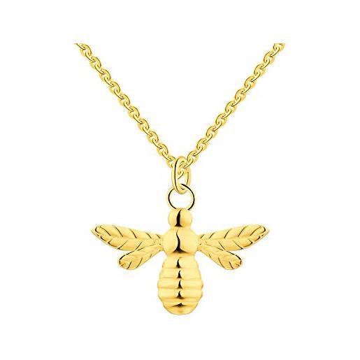 FJ collana ape argento 925 collana con ciondolo ape miele calabrone oro 18 carati gioielli regalo per donna