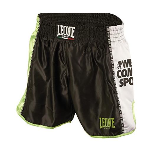 LEONE 1947, training pantaloncino kick-thai, unisex - adulto, nero, l, ab760