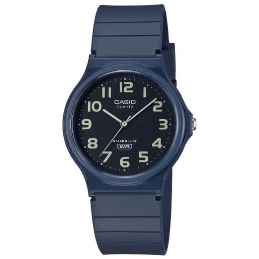 Casio mq-24uc-2bdf - orologio unisex classico, analogico, quadrante nero, in resina, blu, blu, cinghie