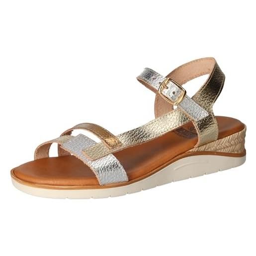 2Go Fashion 8963-802, sandali con zeppa donna, argento/oro, 38 eu