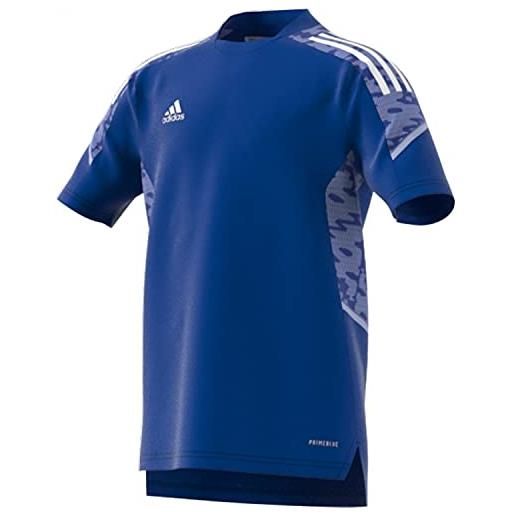 Adidas con21 tr jsy y, t-shirt unisex-bambini, team royal blue/white, 910a