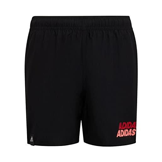 Adidas yb lin shorts, costume da nuoto bambino, black/vivid red, 3-4a