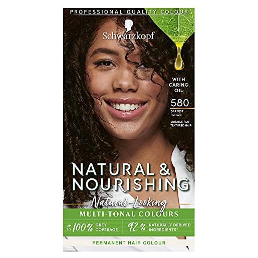 Schwarzkopf natural & nutriente 580 dark brown permanente tintura per capelli vegan
