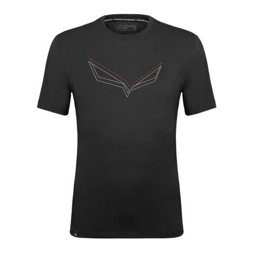 SALEWA pure eagle frame dry m t-shirt maglietta, black out melange, s uomo