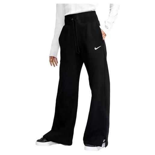 Nike dq5615-010 w nsw phnx flc hr pant wide pantaloni sportivi black/sail m