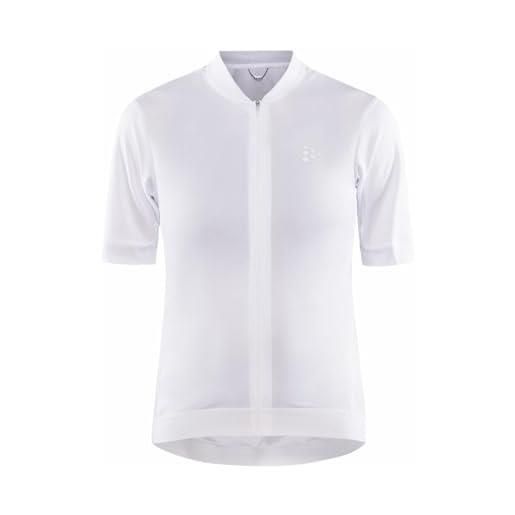 Craft core essence jersey regular fit w white xs maglietta da ciclismo, bianco, donna