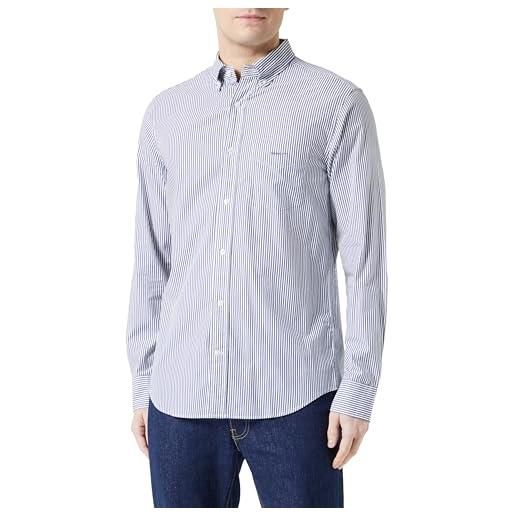GANT reg poplin-maglietta a righe camicia, classico blu, xl uomo
