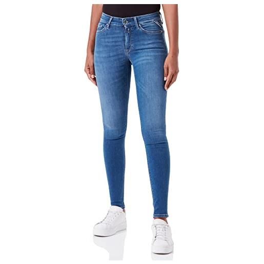 Replay lucie jeans, 009 blu medio, 26w x 30l donna