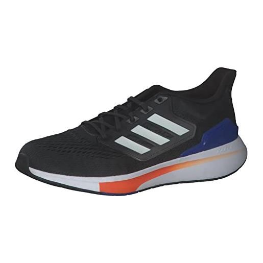 Adidas eq21 run, sneaker uomo, carbon/off white/team royal blue, 42 2/3 eu