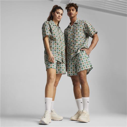 PUMA shorts in tessuto classics da uomo per donna, verde/altro