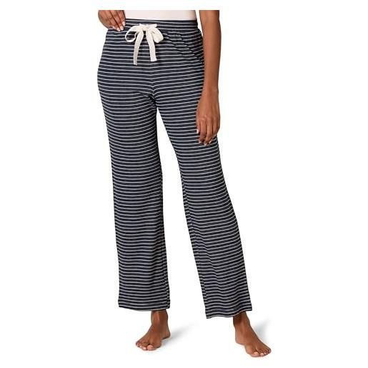 Amazon Essentials pantaloni del pigiama in spugna per tempo libero leggeri donna, nero, xxl