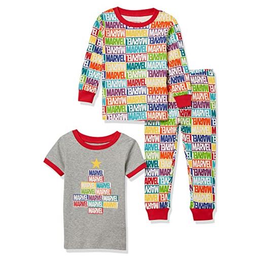 Amazon Essentials marvel set pigiama da notte unisex bambini e ragazzi, marvel holiday bricks - baby and kids, 4 anni