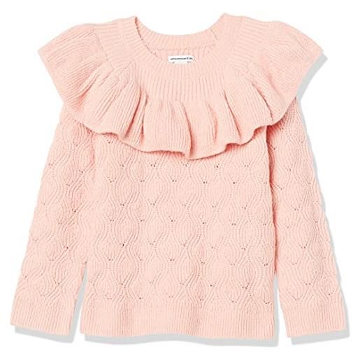 Amazon Essentials maglione con volant morbido al tatto bambine e ragazze, rosa chiaro, 11-12 anni