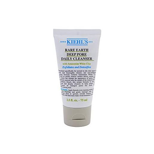 Kiehl's, detergente per pori dilatati rare earth deep pore cleanser, con argilla bianca dell'amazzonia, 75 ml