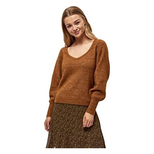 Minus mille knit pullover, pullover lavorato a maglia, donna, marrone (372 rustic brown melange), xl