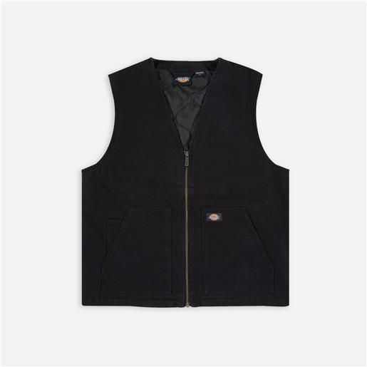Dickies duck canvas summer vest stone washed black uomo