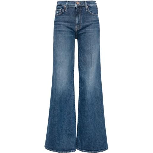 MOTHER jeans twister sneak svasati a vita alta - blu