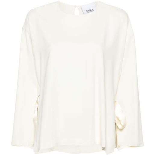 Erika Cavallini blusa con maniche ampie - bianco