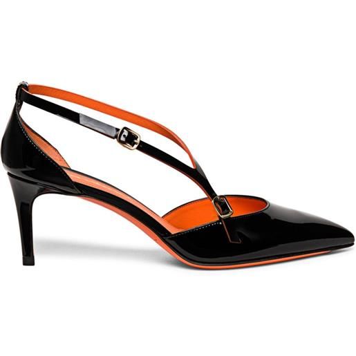 Santoni pumps a punta in pelle - nero