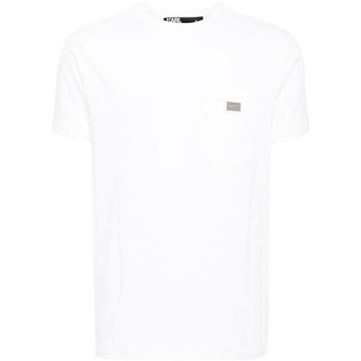 Karl Lagerfeld t-shirt con placca logo - bianco