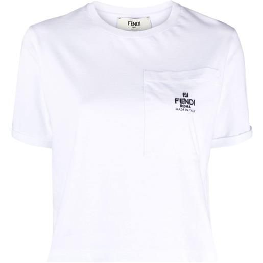 FENDI t-shirt con ricamo - bianco