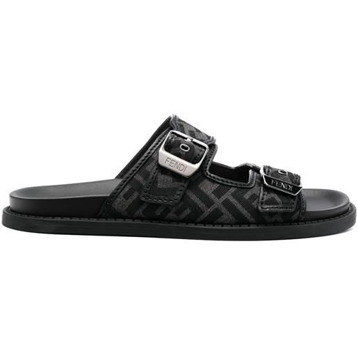 FENDI sandali con logo ff - nero