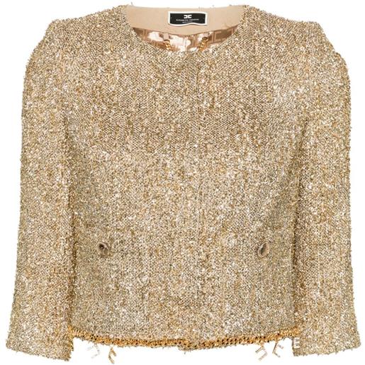 Elisabetta Franchi giacca con pendente logo - oro