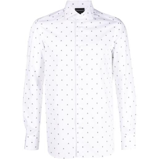 Emporio Armani camicia con motivo monogramma - bianco