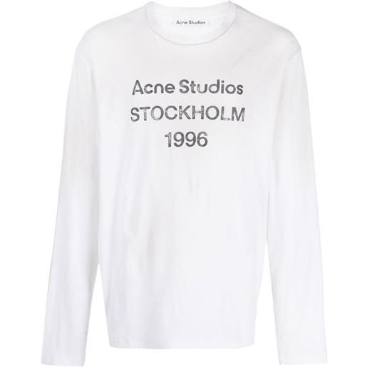 Acne Studios t-shirt a maniche lunghe con stampa - bianco
