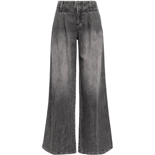 alice + olivia jeans anders a gamba ampia - nero